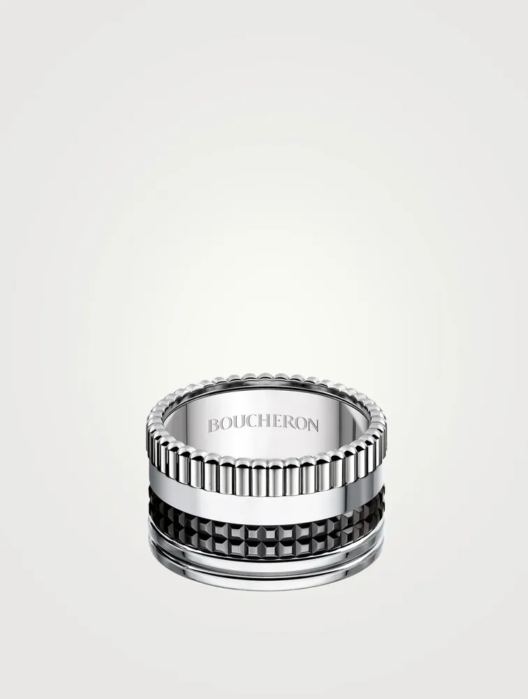 Large Quatre Black Edition 18K Gold Ring