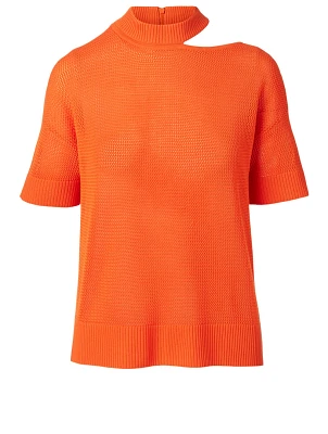 Wool Short-Sleeve Sweater With Cut-Out
