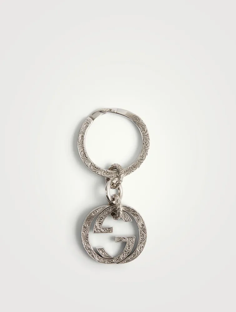 Interlocking G Silver Keychain