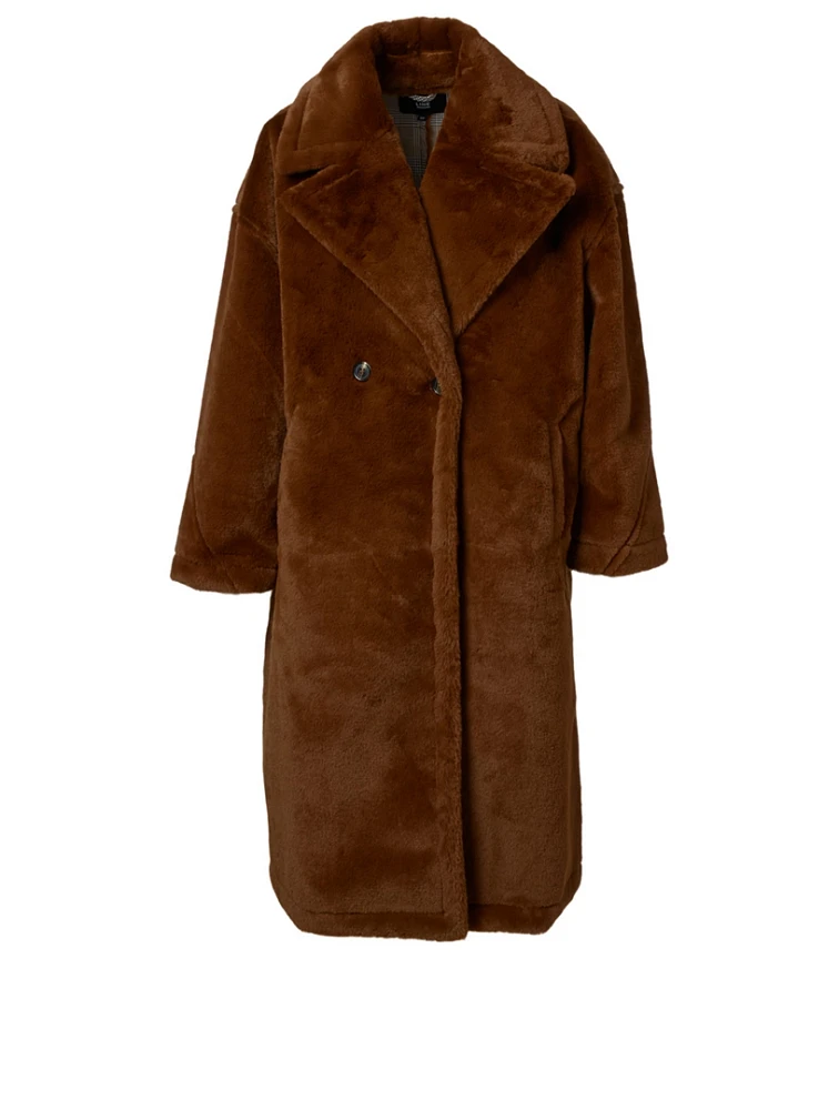 Alyson Faux Fur Double-Breasted Coat