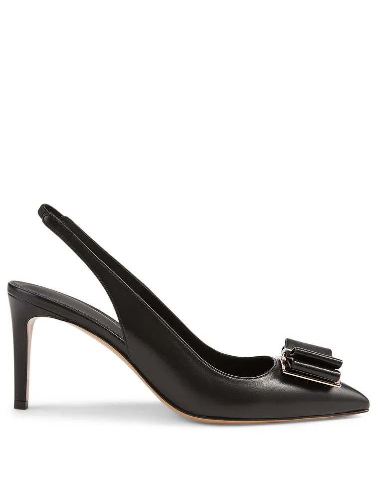 Zahir 70 Leather Slingback Pumps