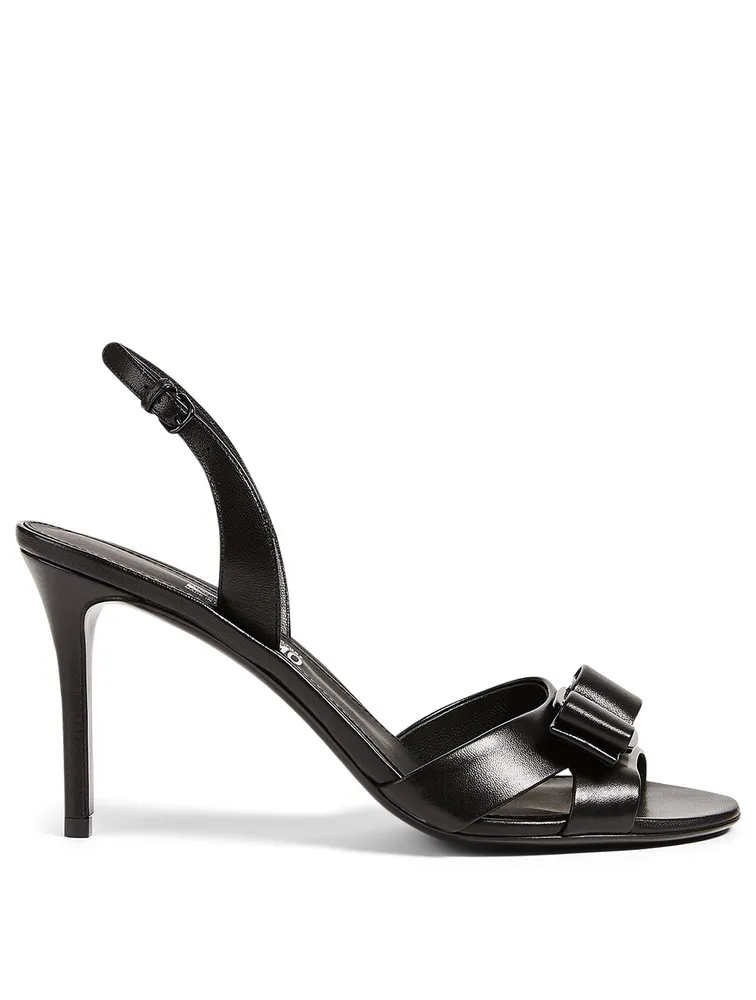 Lida Leather Heeled Slingback Sandals