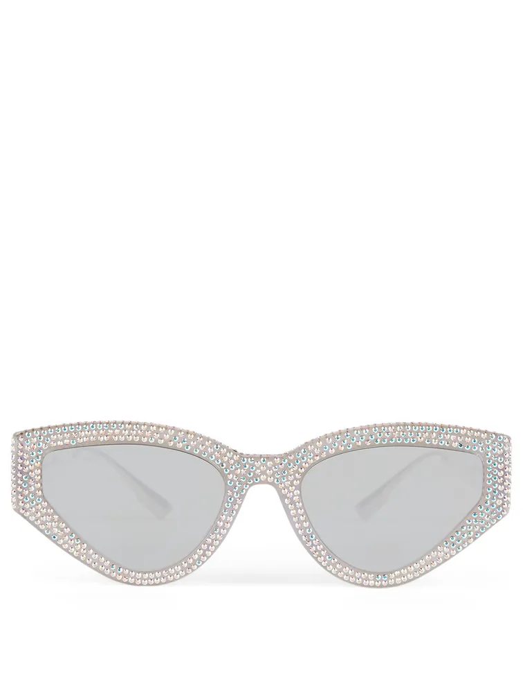 CatStyleDior1S Cat Eye Sunglasses With Crystals