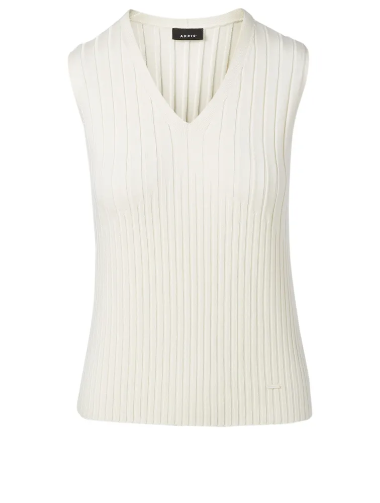 Silk Stretch V-Neck Top