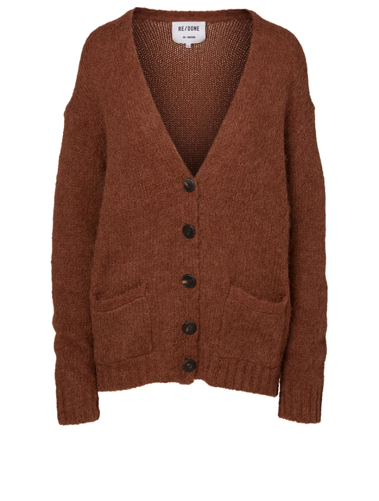 Alpaca-Blend V-Neck Cardigan