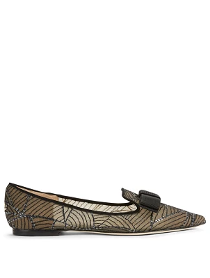 Gala Tulle Ballet Flats With Sequin Embroidery