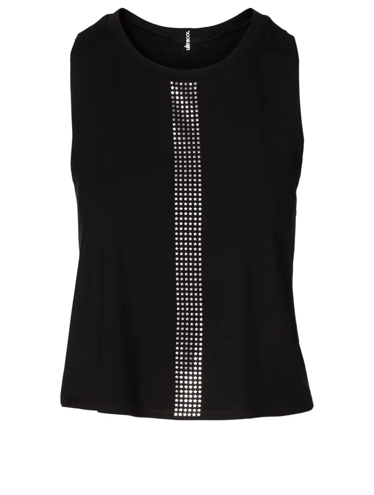 Racerback Tank Top With Mini Star Stripes
