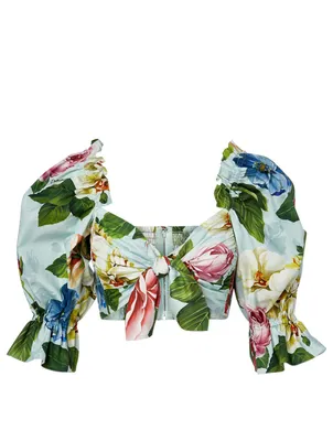 Cotton Bandeau Top Floral Print