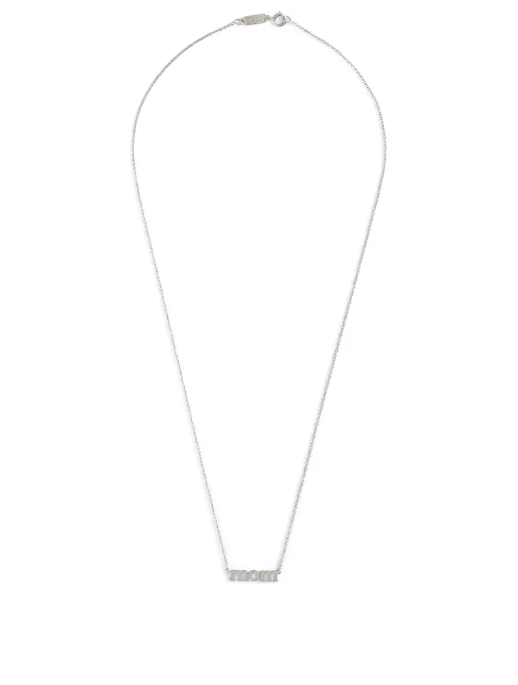 White Gold Mom Necklace