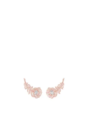 Plume De Paon Rose Gold Pendant Earrings With Diamonds