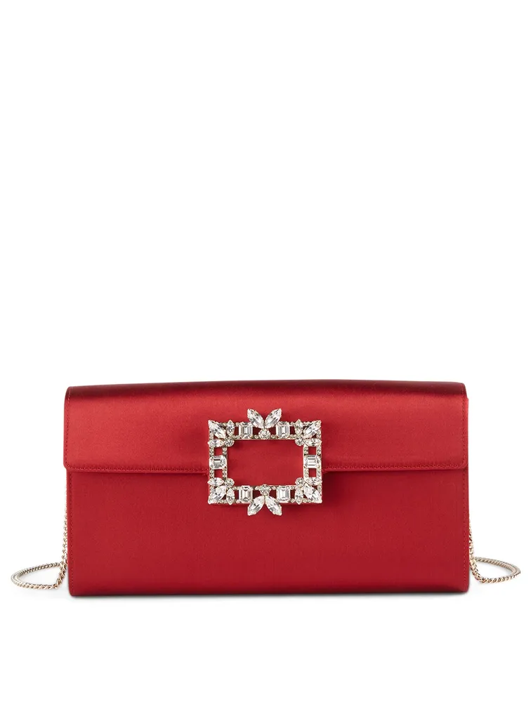 Broche Vivier Satin Envelope Flap Bag