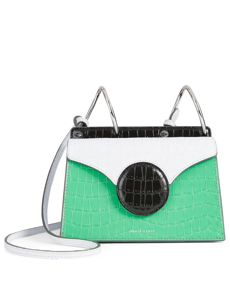 Mini Phoebe Croc-Embossed Leather Crossbody Bag