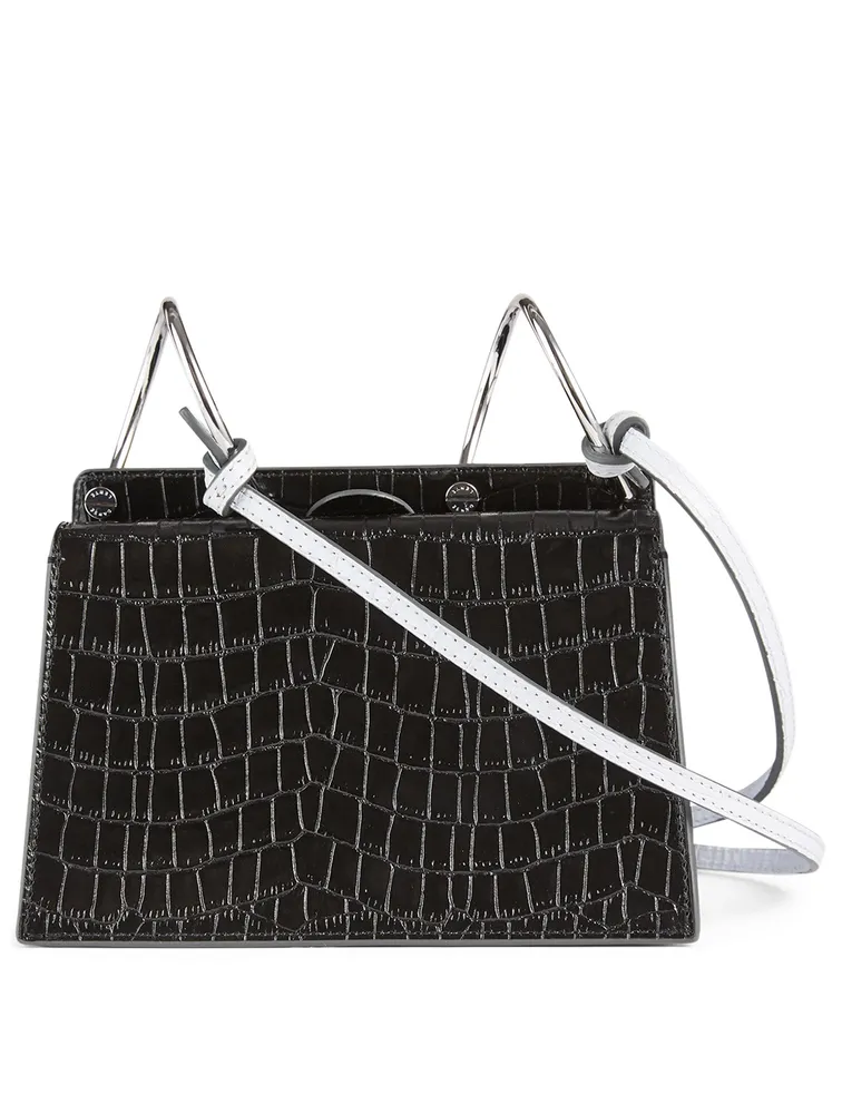Mini Phoebe Croc-Embossed Leather Crossbody Bag