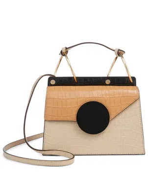 Phoebe Bis Croc-Embossed Leather Crossbody Bag