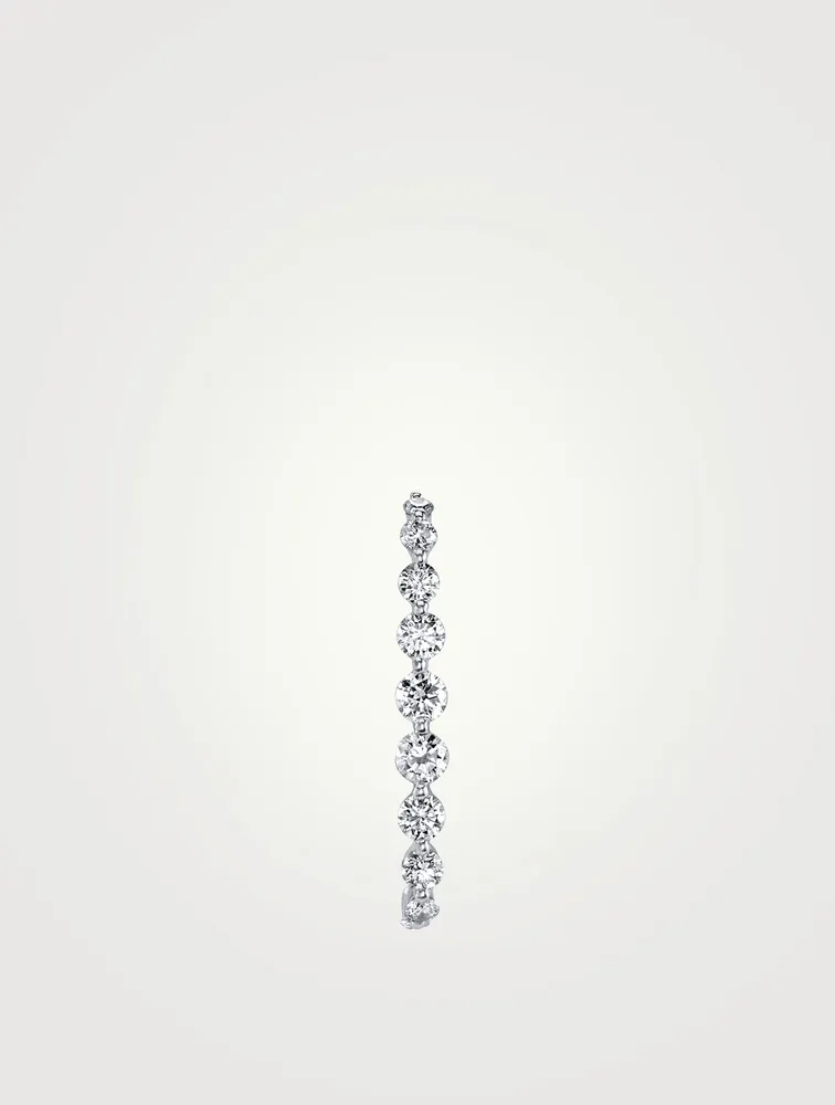 18K Gold Floating Diamond Lobe Cuff Earring