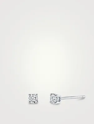18K White Gold Diamond Stud Earrings