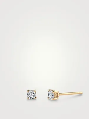 18K Gold Diamond Stud Earrings