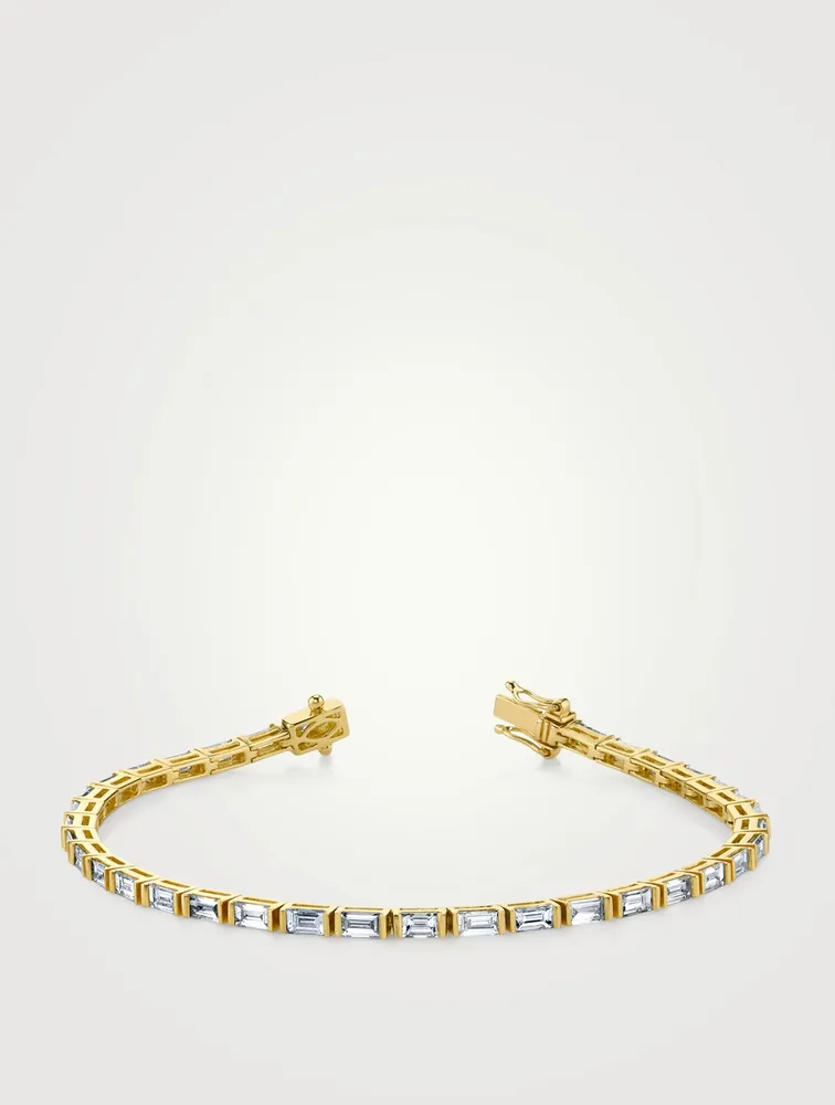 18K Gold Baguette Diamond Bracelet