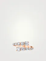 18K Rose Gold Twist Ring With Diamonds