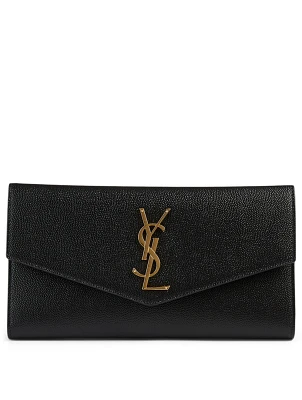 Large Uptown YSL Monogram Leather Wallet