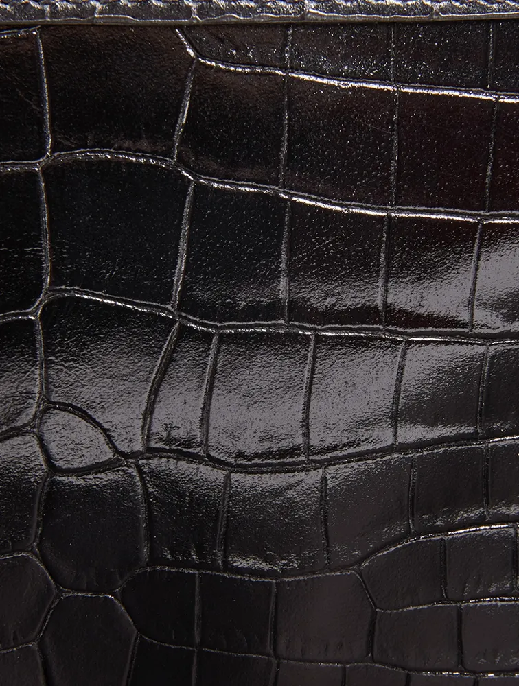 Niki YSL Monogram Croc-Embossed Chain Wallet Bag