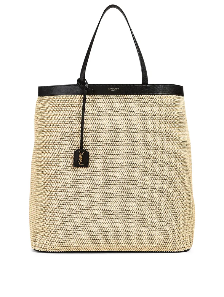 Large Patti YSL Monogram Raffia Tote Bag