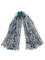 Wool And Silk Scarf In Paisley Print