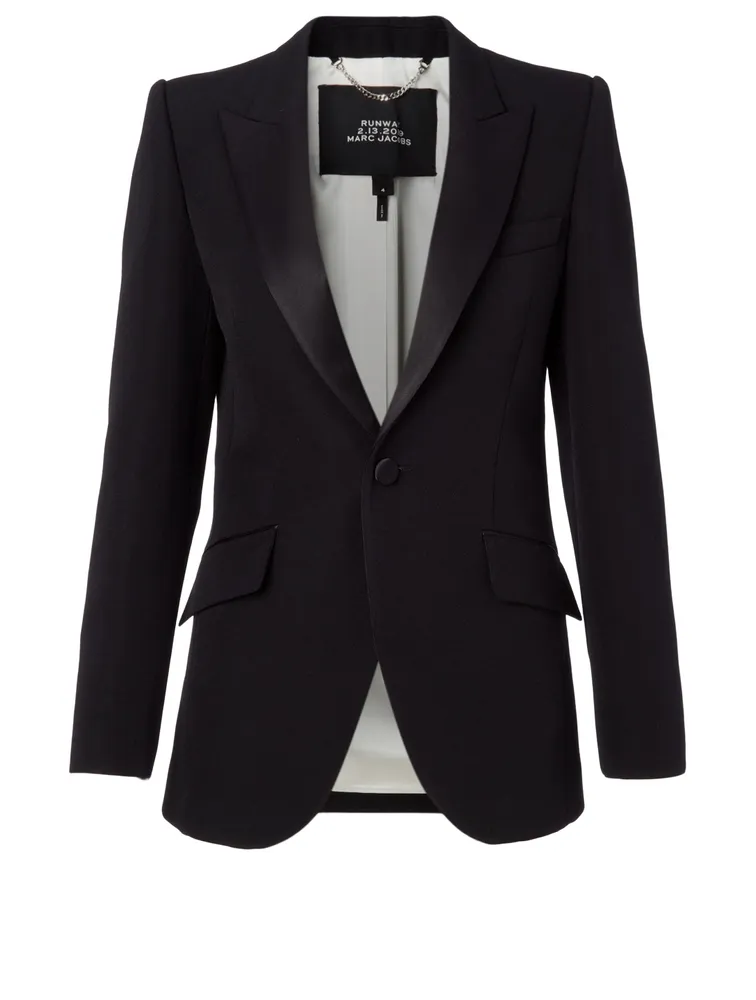 Wool Blazer With Wide Lapel