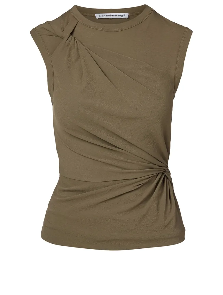 Crepe Twisted Sleeveless Top