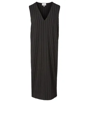 Sleeveless Midi Dress Stripe Print