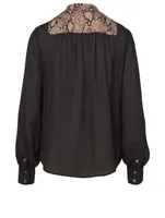 Silk Blouse Python Print