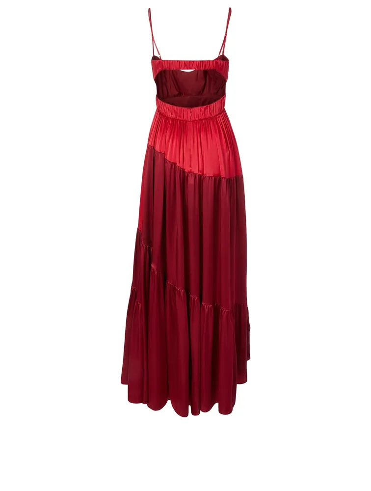 Zaidee Silk Ruched Maxi Dress