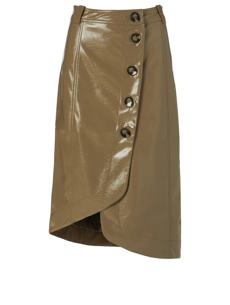 Patent Midi Skirt