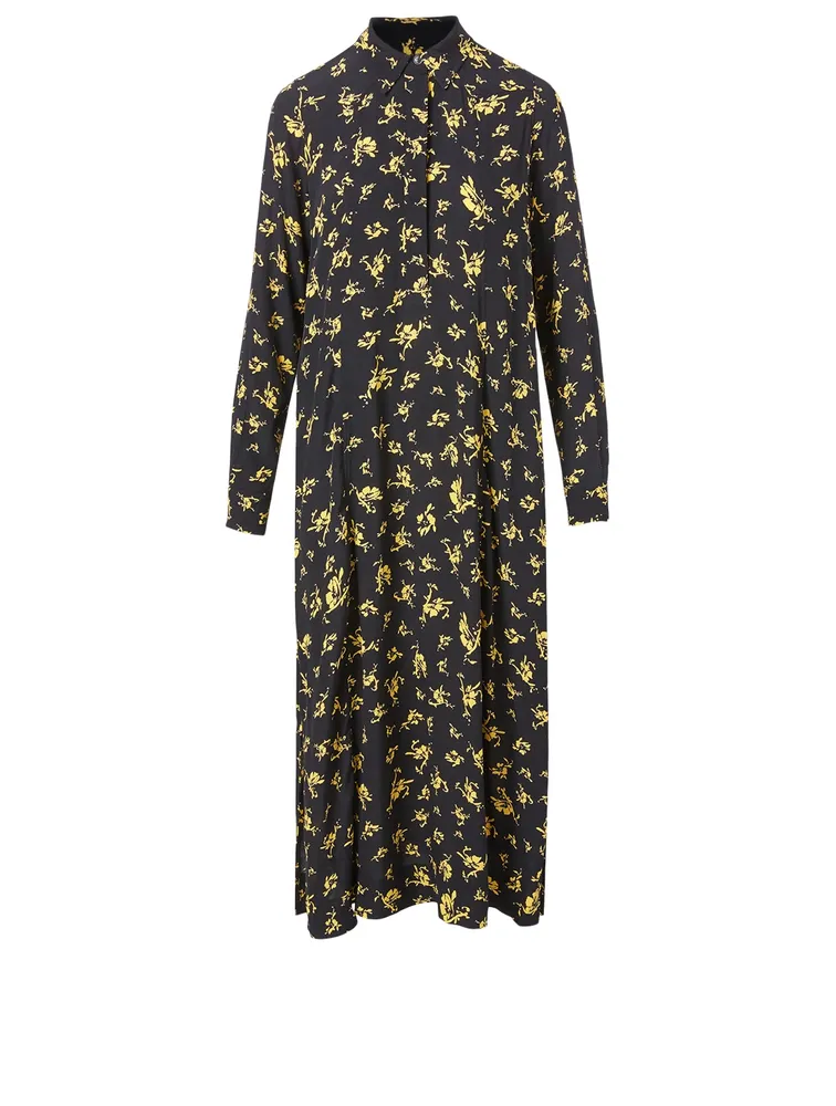 Printed Midi Shirt Dress