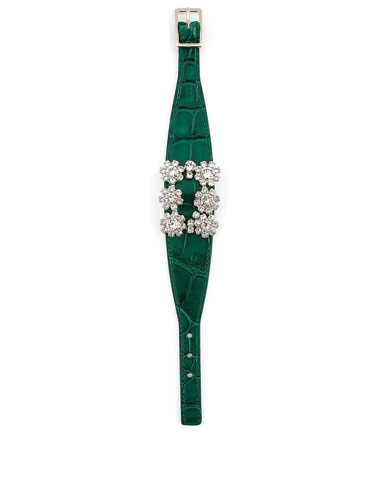 Flower Strass Alligator Bracelet