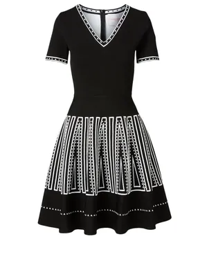 V-Neck Fit And Flare Dress