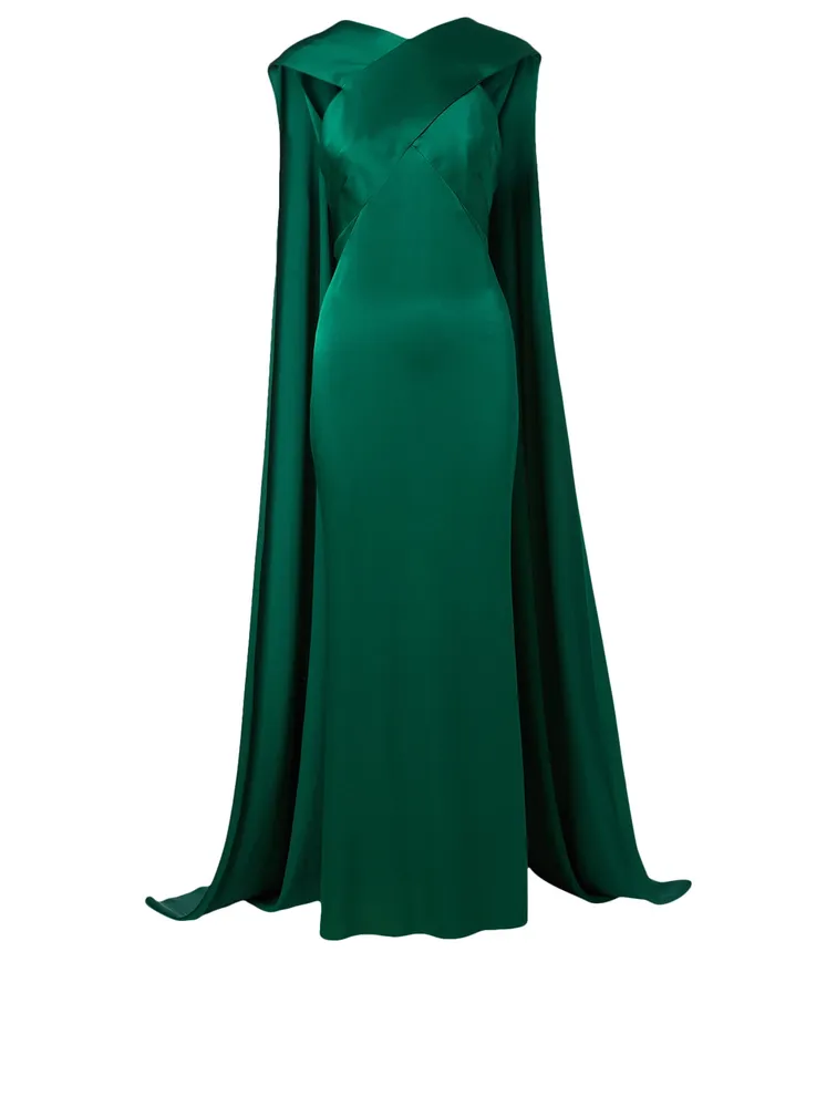 Satin Cross Gown