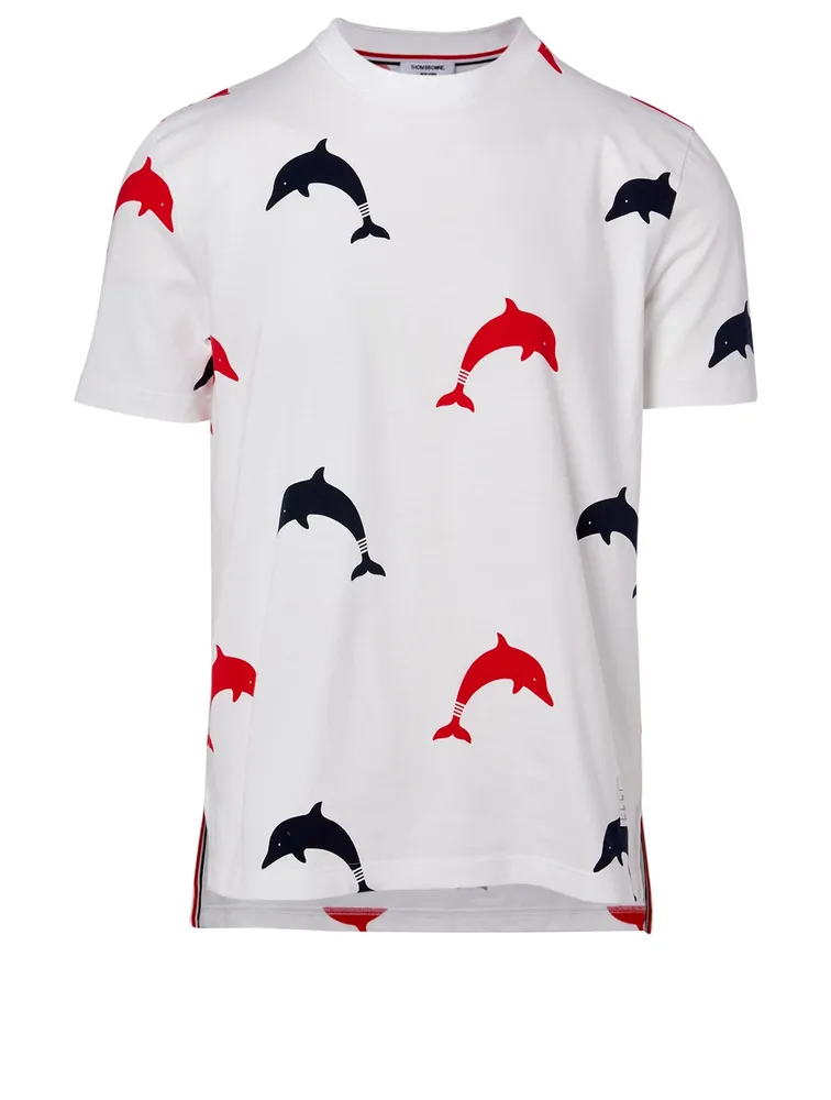 Cotton T-Shirt Dolphin Print
