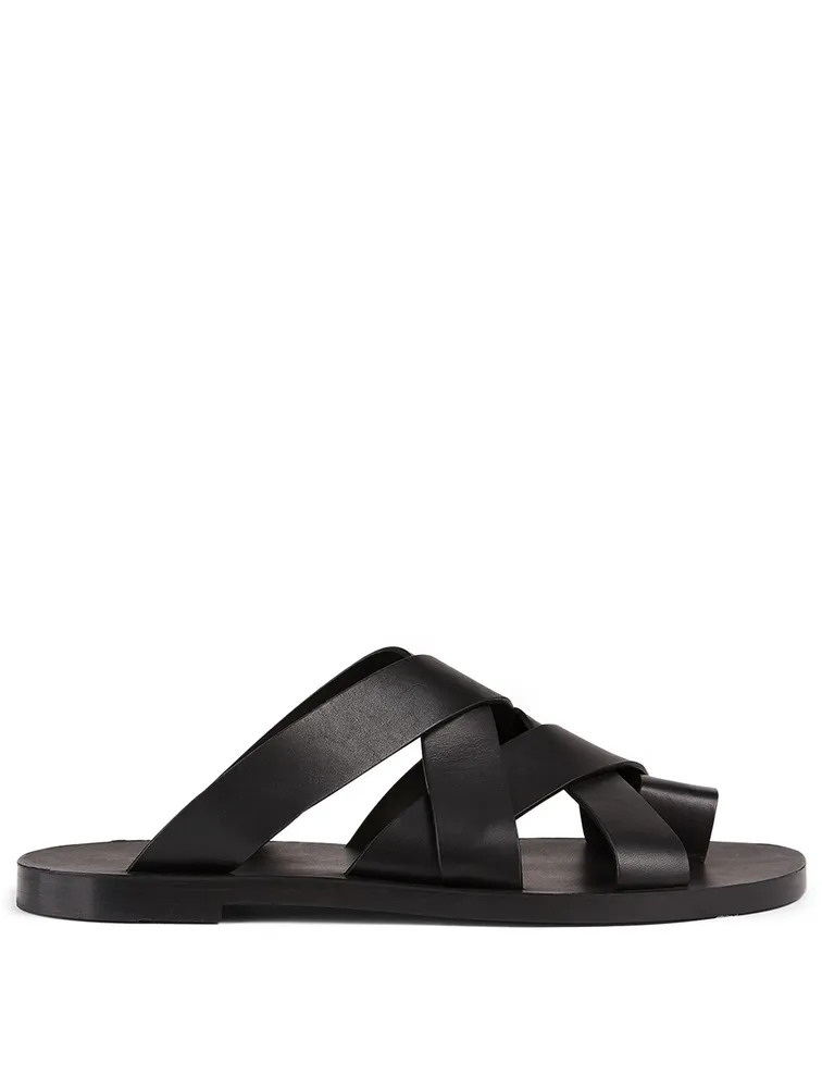 Strappy Leather Slide Sandals
