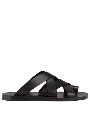 Strappy Leather Slide Sandals