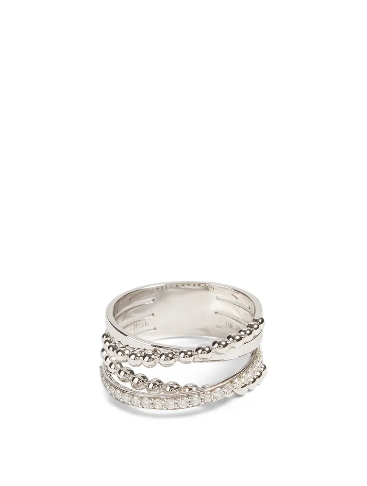 Bubbles 18K White Gold Ring With Diamonds