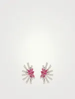 Mirage 18K White Gold Earrings With Diamonds And Rubies