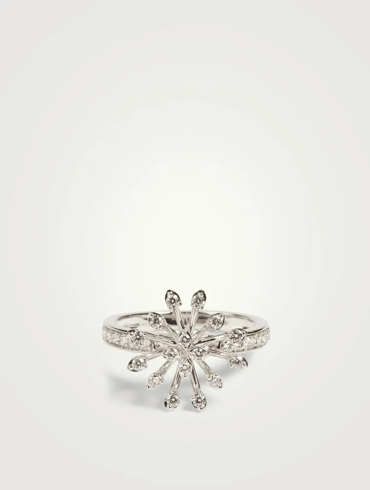 Luminus 18K White Gold Ring With Diamonds
