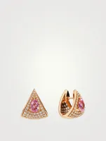 Spectrum 18K Gold Earrings With Diamonds And Pink Sapphire