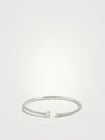 Spectrum 18K White Gold Bangle Bracelet With Diamonds And Quartz