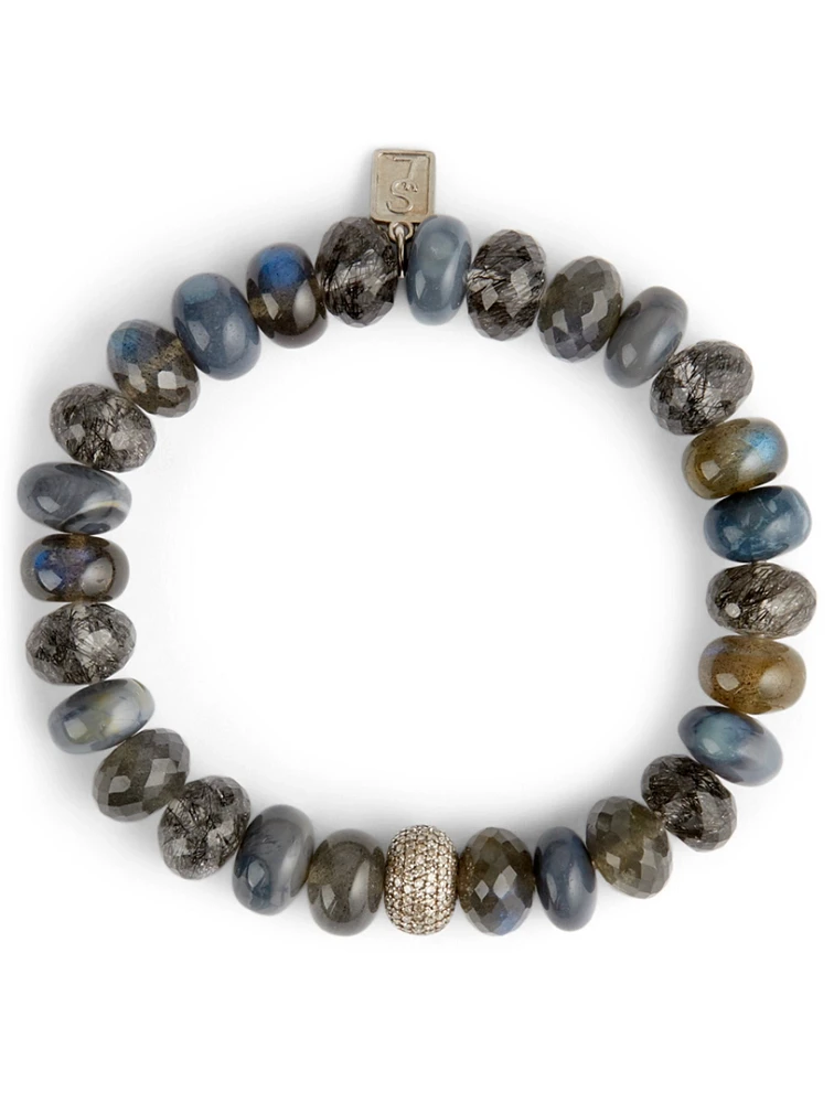Mixed Stone Bracelet With Diamond Donut