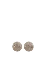Silver Dome Earrings With Diamonds