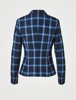 Wrap Blazer Window Pane Print