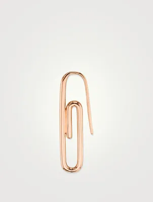 18K Rose Gold Paper Clip Earring