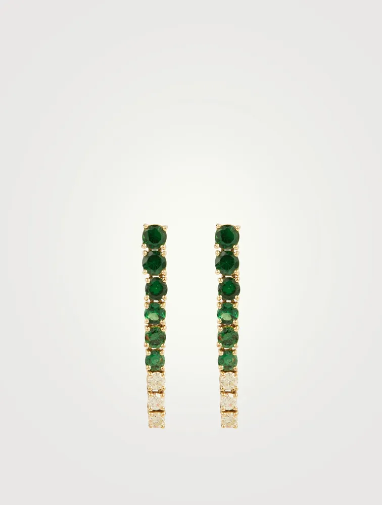 18K Gold Dream Links Earrings With Tsavorite And Canary Diamond